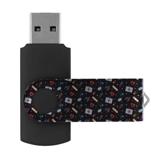 RN Nurse Nursing Student | Doctor Medical Pattern Flash Drive (Opened)