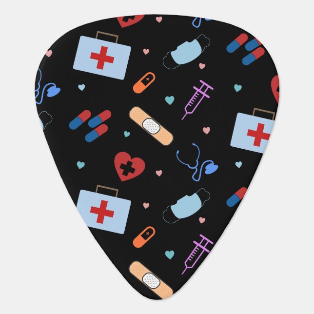 RN Nurse Nursing Student | Doctor Medical Pattern Guitar Pick (Front)