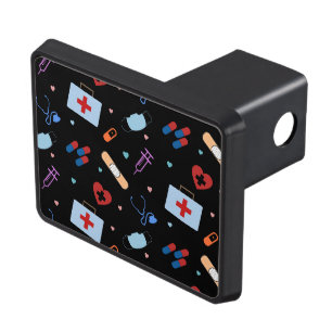 RN Nurse Nursing Student Doctor Medical Pattern Hitch Cover