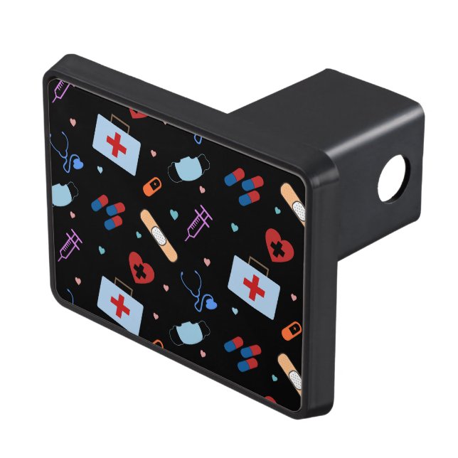 RN Nurse Nursing Student | Doctor Medical Pattern Hitch Cover (Top Right)