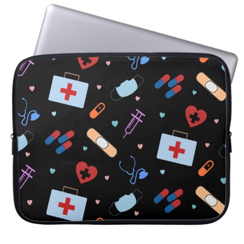 RN Nurse Nursing Student  Doctor Medical Pattern Laptop Sleeve