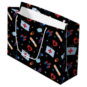 RN Nurse Nursing Student Doctor Medical Pattern Large Gift Bag