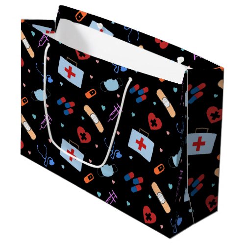 RN Nurse Nursing Student  Doctor Medical Pattern Large Gift Bag