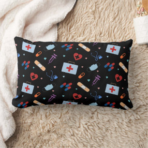 RN Nurse Nursing Student Doctor Medical Pattern Lumbar Pillow