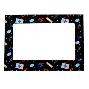 RN Nurse Nursing Student   Doctor Medical Pattern Magnetic Frame