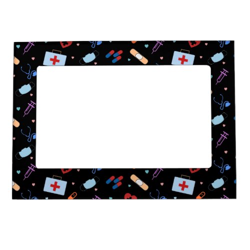 RN Nurse Nursing Student  Doctor Medical Pattern Magnetic Frame