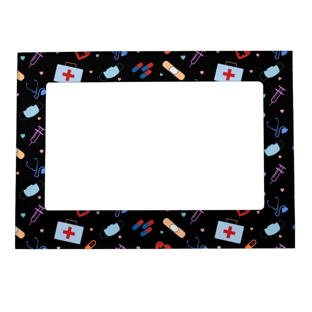 RN Nurse Nursing Student | Doctor Medical Pattern Magnetic Frame (Front)