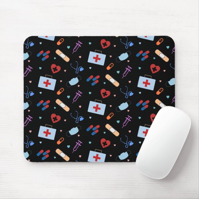 RN Nurse Nursing Student | Doctor Medical Pattern Mouse Pad (With Mouse)