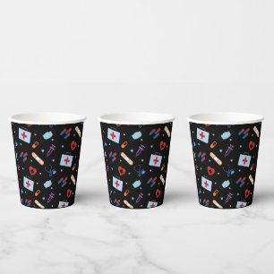 RN Nurse Nursing Student Doctor Medical Pattern Paper Cups