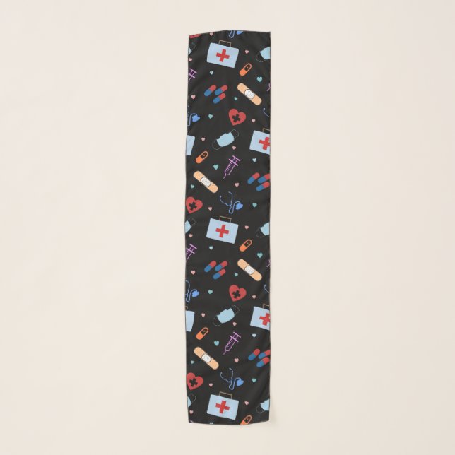 RN Nurse Nursing Student | Doctor Medical Pattern Scarf (Front)