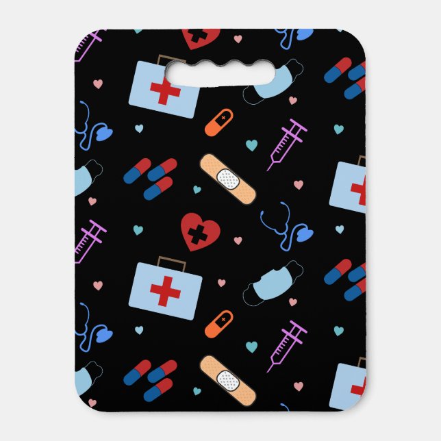 RN Nurse Nursing Student | Doctor Medical Pattern Seat Cushion (Front Vertical)