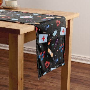 RN Nurse Nursing Student Doctor Medical Pattern Short Table Runner