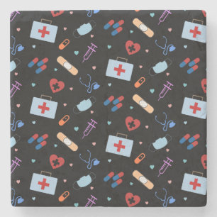 RN Nurse Nursing Student   Doctor Medical Pattern Stone Coaster