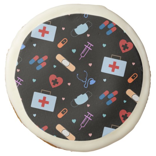 RN Nurse Nursing Student | Doctor Medical Pattern Sugar Cookie (Front)