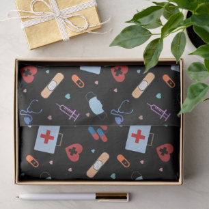 RN Nurse Nursing Student Doctor Medical Pattern Tissue Paper