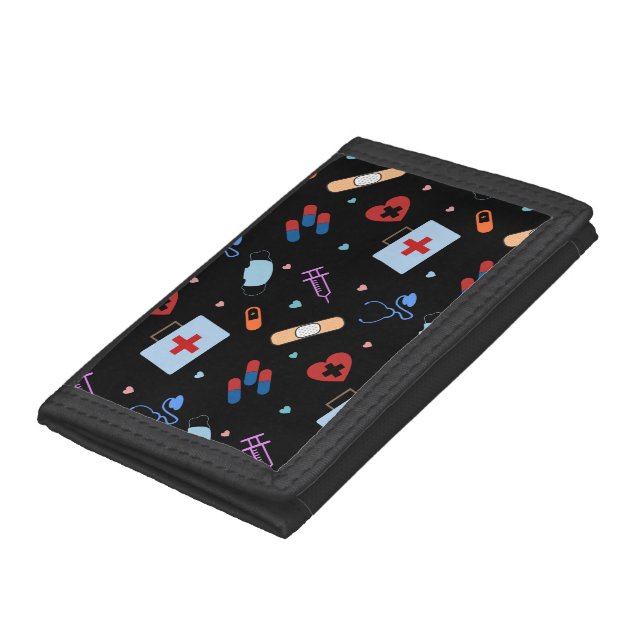 RN Nurse Nursing Student | Doctor Medical Pattern Trifold Wallet (Bottom)