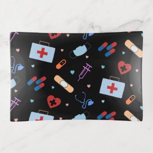 RN Nurse Nursing Student   Doctor Medical Pattern Trinket Tray