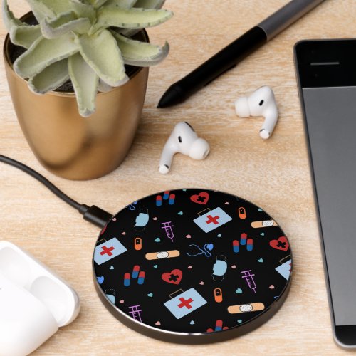 RN Nurse Nursing Student  Doctor Medical Pattern Wireless Charger