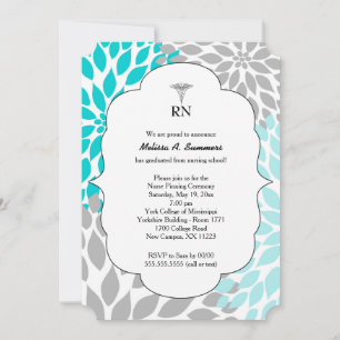 RN Nurse pinning ceremony invites turquoise