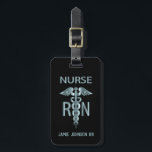 RN Nurse - Teal and Black Luggage Tag<br><div class="desc">Luggage Tag. RN Nurse - Teal and Black design ready for your to personalize. 📌If you need further customization, please click the "Click to Customize further" or "Customize or Edit Design" button and use our design tool to resize, rotate, change text color, add text and so much more. ⭐This Product...</div>
