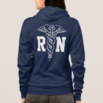 RN nurse zipped hoodie with caduceus symbol RN nurse zipped hoodie with caduceus symbol