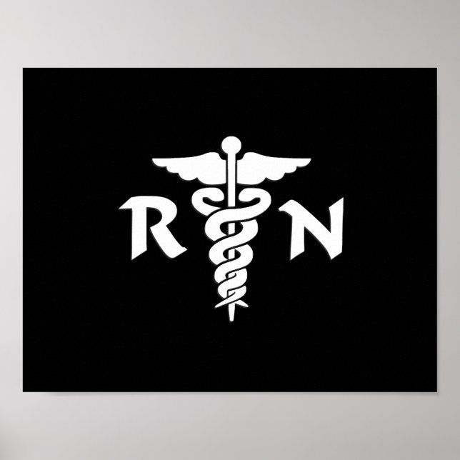 RN Nurses and Medical Symbol Poster (Front)
