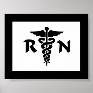 RN Nurses and Medical Symbol Poster