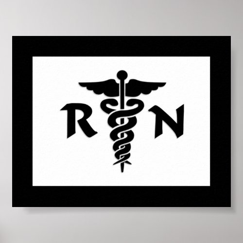 RN Nurses and Medical Symbol Poster