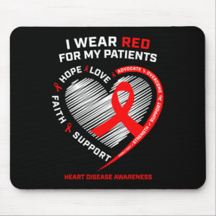 Rn Nurses I Wear Red Heart Disease Awareness Mouse Pad