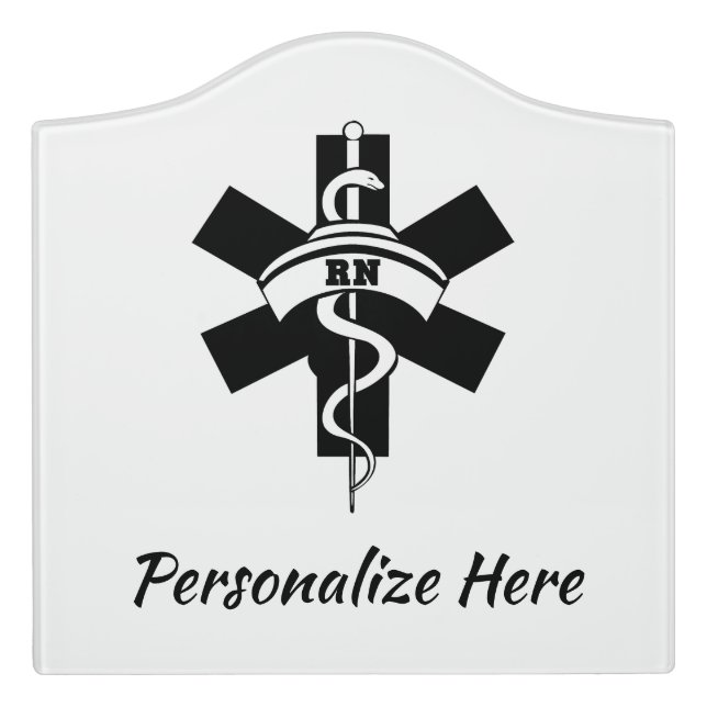 RN Nurses Medical Symbol   Door Sign (Large Crest Front)