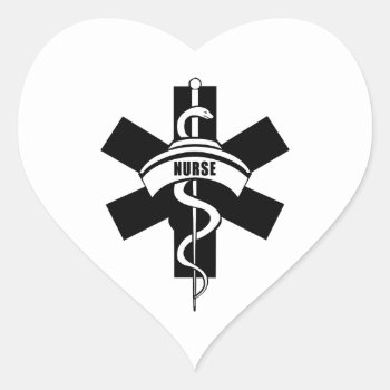 Rn Nurses Medical Symbol Heart Sticker by bonfirenurses at Zazzle