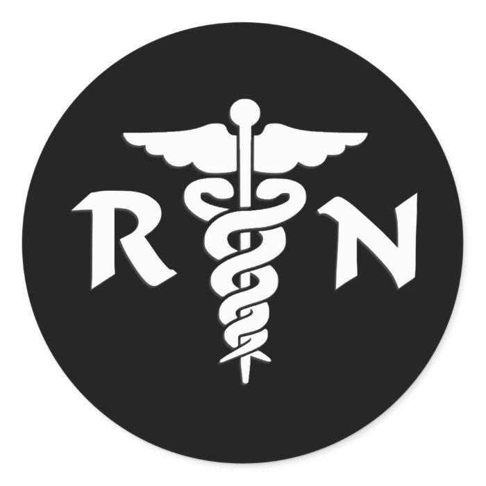 RN Nurses Medical Symbol Round Stickers