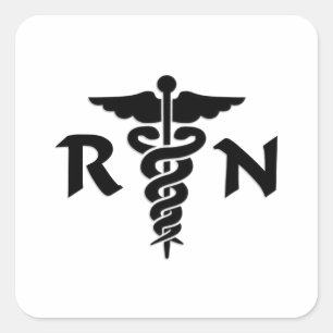 RN Nurses Medical Symbol Square Sticker