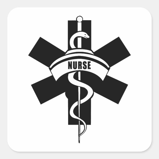 RN Nurses Medical Symbol Square Sticker (Front)