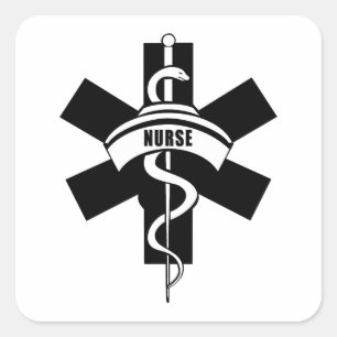 RN Nurses Medical Symbol Square Sticker