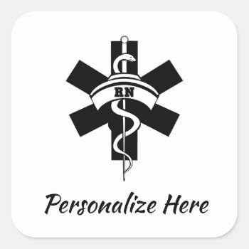 Rn Nurses Medical Symbol    Square Sticker by bonfirenurses at Zazzle