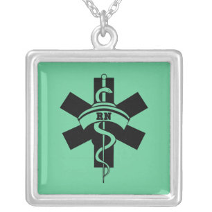 RN Nurses Silver Plated Necklace