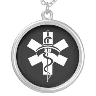 RN Nurses Silver Plated Necklace