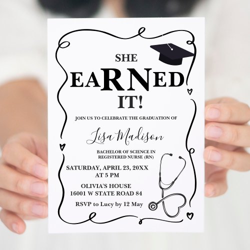 RN Nursing Graduation Party Invitation