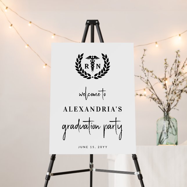 RN Nursing School Graduation Elegant Welcome Sign (In Situ (Stand))