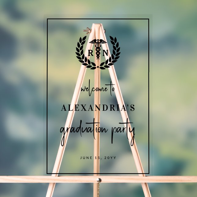 RN Nursing School Graduation Elegant Welcome Sign (Neutral)