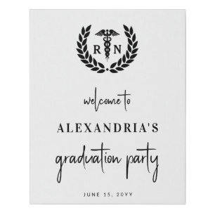 RN Nursing School Graduation Elegant Welcome Sign