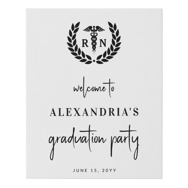 RN Nursing School Graduation Elegant Welcome Sign (Front)