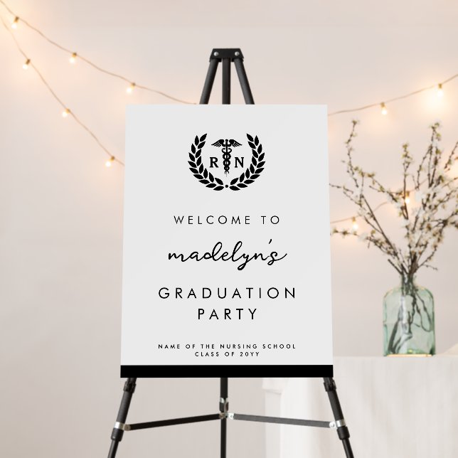 RN Nursing School Graduation Modern Welcome Sign (In Situ (Stand))