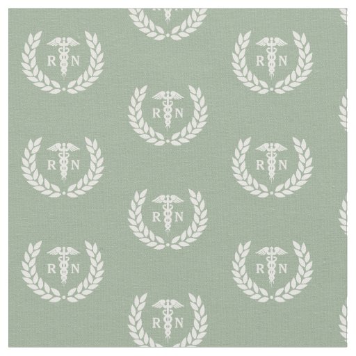 RN Nursing School Graduation Pattern Sage Green Fabric