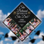 RN Nursing She Believed She Could 5 Photo Collage Graduation Cap Topper<br><div class="desc">Personalize this modern design with your 5 favorite photos and the grads name and class of date. Designed by Thisisnotme©</div>
