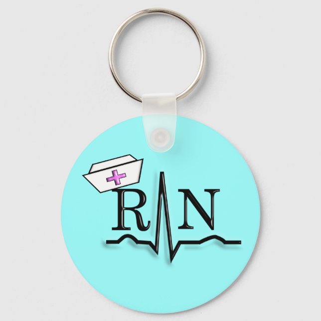 RN QRS Nurse Cap Design Keychain (Front)