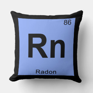 Rn - Radon Chemistry Periodic Table Symbol Throw Pillow