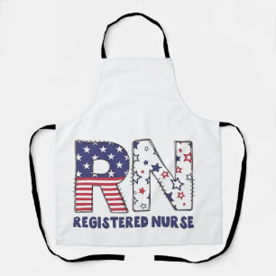 RN Registered Nurse 4th of July Subtle American Apron