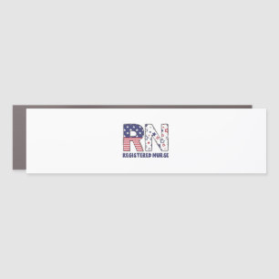 RN Registered Nurse 4th of July Subtle American Car Magnet